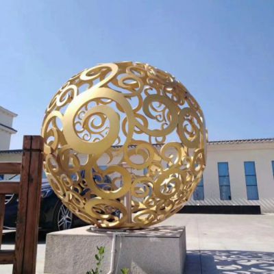 不锈钢镂空球雕塑厂家 3米直径球形雕塑